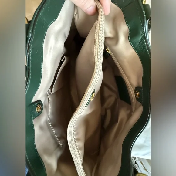 Coach Campbell Belle Leather Satchel - Forest Green - Picture 5 of 11